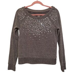 American Eagle Gray Sequin Sweatshirt Size Small
